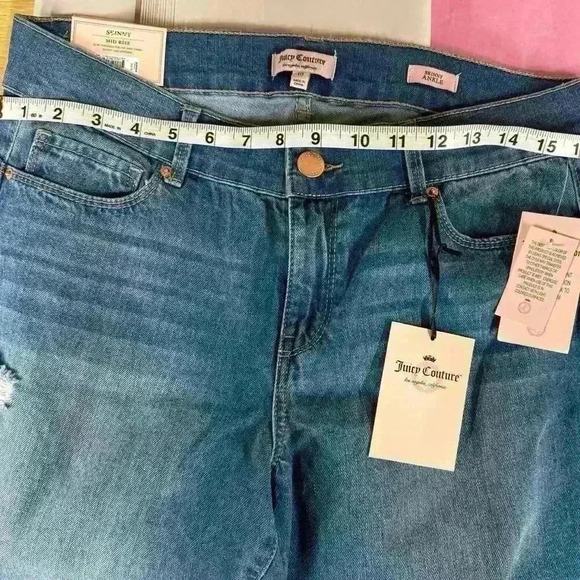 NEW WITH TAGS Juicy Couture Flaunt It Midrise Cuffed Skinny Ankle Jeans SIZE 10 - Picture 10 of 16